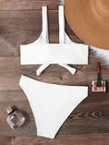 2026 Bowknot Sporty Bikinis Solid Swimwear Female Sexy Swimsuit Women Bathers Bathing Swimming Swim Suit Beachwear