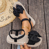 Flat Sandals Fashion Beach Slippers Outdoor Bow Tie Flat Shoes Home Women Anti-slip Trend Sandals Lightweight Sandals
