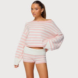 Women's spring suit 2026 European and American spring and summer women's fashionable lady solid color sweater short skirt suit