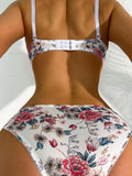 Women Lingerie Set 2-Pieces For Lady Pretty Printed Brassiere Push Up Bra With Steel Ring Fashion Women Underwear Panty A2173