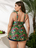 VigoJany 2026 Sexy Print Strapped Plus Size Tankini Set Women High Waist Push Up Big 2 Piece Swimsuit Beach Large Bathing Suit