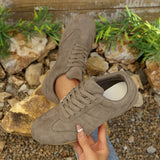 Comfortable Soft Sole Sneakers Women Plus Size 42 Faux Suede Lace Up Casual Shoes Woman 2026 Autumn Non Slip Sport Flats Female
