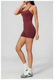 New Cross Back Yoga Jumpsuit Women Tight Sleeveless Hollow Out Sports One Piece Suit Butt-Lifting Shorts Fitness Bodysuits