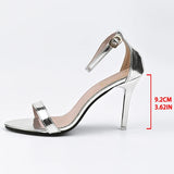 Sexy Stiletto Heel Gold Sandals Women 2026 Summer Super High Heeled Sandals Woman Pointed Toe Ankle Buckle Party Shoes Ladies 41