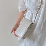 2024 Flap Crossbody Bags Women Mini PU Leather Shoulder Purses and Handbags for Girls Ladies Phone Simple Solid Bag