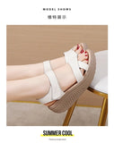 Women Comfortable Sandals Wedges Platform Ankle Strap Casual Orthotic Walking Sandals Orthopedic Arch Support 5cm heel