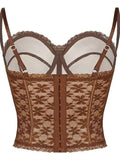 Casaul Pure Desire Style Sexy Fishbone Corset Waist Cincher Sleeveless Hollow Out Tight Camisole Vest Outerwear For Women 1EEW