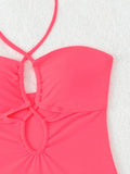 2026 Halter Swimsuit One Piece Solid Hollow Swimwear Women Sexy Bathers Bathing Swimming Swim Suit Female Beachwear