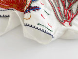 Foridol Marine Organism Embroidery Batwing Sleeve Summer Spring Maxi Skirt Set Cotton White Tassle Dress Set Outfits Button Suit