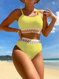 High Waist Bikini 2026 Women Strappy Swimwear Female Sexy Padded Swimsuit Solid Bathing Swimming Swim Suit Summer Beachwear