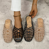 2025 New Women Fashion Slippers Summer Platform Shoes Soft PVC Slip-on Sandals Breathable Cut-out Ladies Beach Street Slides