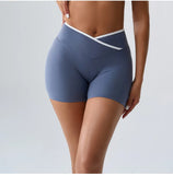Sports Shorts Cross Waist Women Shorts Women Cycling Jogging Fitness High Waist Push Up Gym Shorts Leggings Women Yoga Clothing