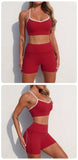 Women's Yoga Sets Sports Fitness Cross Beauty Back Bra Slim Fit Hip-Lifting Shorts Suits Running Workout Gym Training Sets