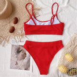 8 Colors Sexy Bikini Women Push Up Swimwear Swimsuit High Waist Solid Bikinis Set Bathing Suit Beach Bikini Female Bikinis Mujer