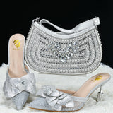 doershow Italian Shoe and Bag Set New 2024 Women Shoes and Bag Set In Italy blue Italian Shoes with Matching Bag  HTG1-3