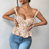 Phantasy French Style Strap Fishbone Camisole Women Hosweet Lace up Backless Tank Top Night club Crop Top Lady Women Clothing