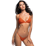 New Sexy Padded Brazilian Bikini Women Swimwear Female Swimsuit Two-Pieces Bikini Set Solid Bather Bathing Suit Swim Lady V64A