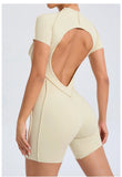 Short Jumpsuit Gym Clothes For Women Sportswear Fitness Overalls Backless Scrunch Booty Yoga Suit Sports Set Outfit