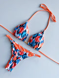 Leopard Halter Scrunch Butt Micro Thong Bikini Women Swimwear Female Swimsuit Two-pieces Bikini Set Bather Bathing Suit Swim