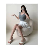 Cake Skirt White Fluffy High Waisted Girlish Style Short Half Skirt Black Ballet Skirt Fashion Sweet Korean Women 2026 New 55OK