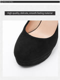 2026 Plus Size 43 Elegant Black Ankle Strap Platform Pumps Sexy Spike High Heels Shoes Women Classic Apricot Office Lady Shoes