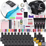 Nail Polish Kit Acrylic Nail Kit Poly Nail Gel Set With Nail Lamp Nails Extension Glitter Gel UV Building Gel Manicure Tools Set