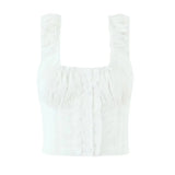 Foridol Hollow Out Cotton Women's 2 Pieces Set White Summer Pants Set Embroidery Top Pants Suit Matching Set Beach Casual Pants