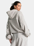 Vintage Leopard Hooded Sweatshirt Suit Loose Fit Contrast Line Wide Leg Trousers Fashion Athletic Tracksuit Outfit