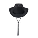 Women Men Cowboy Hat Classic Roll Up Brim Fedora Cowgirl Hat Western Retro Sun Cap Stage Performance Hat