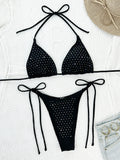 DEKA Thong Diamond Bikini Set Women Swimsuit Female Swimwear Two-Piece Bathing Suit Halter Bather Shiny Sequins Swim