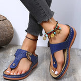 2026 Summer Women Wedge Sandals Premium Orthopedic Open Toe Sandals Vintage Anti-slip Leather Casual Female Platform Retro Shoes