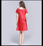Women's Sleepwear Ice Silk Casual Silk Pajamas Women's Summer Sexy Short Sleeve Lace Pajamas Loungewear