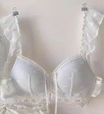 Japanese Kawaii Heart Print Lingerie, Sweet Wireless Bralette Set for Small Breasts, Comfortable Anti-Sagging Everyday Bra Set