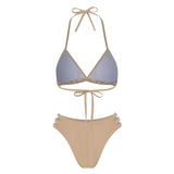 New Bandage Stripes Brazilian Bikini Swimwear Women's Swimsuit Two Piece Set Female Sexy Lace up Mujer Beachwear Summer