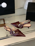 White Thin Heeled Sandals 2026 Women's Low-Heeled Shoes With Strap Brown Summer 2026 New Girls Fashion French OL Single Shoes