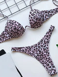 Sexy V-bar Underwired Bra Cup Thong Bikini 2025 Women Swimwear Female Swimsuit Two-pieces Bikini Set High Cut Bathing Suit Swim