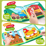 Farm Busy Book Montessori Animal Activity Board for Toddlers