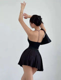 Preppy WOMENGAGA American Style Style High Waisted Slim Pleated Skirt For Women's Summer Ballet Skirt Fashion Women QI9Y