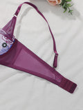 High-quality purple embroidered lingerie sexy semi-transparent bra sexy brassiere women's underwear YS2933