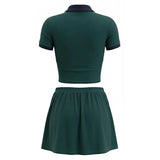 Women's suit sports casual short-sleeved polo shirt and skirt two-piece suit