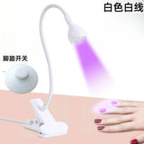 UV Nail Lamp, Foot Switch LED Linear Lamp, Gooseneck Flash Curing Lamp, Nail Drying Lamp with Desktop Clamp