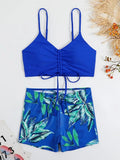 2026 Tie Dye Bikini Drawstring Swimsuit Women High Waist Shorts Swimwear Female Padded Bathing Suit Swimming Beachwear Summer