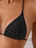 Shiny Sequins Rhinestones Diamond Bikini Women Swimsuit Female Swimwear Two Pieces Bikini Set Mini Micro Thong Bathing Suit Swim