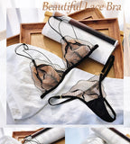 New French Style Lingerie Set Front Fastening Bra Non Padded Ultra Thin Elegant Lace Comfortable Summer Wear Women S-XL MOYISU