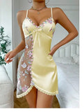 Toucheart Sexy Lingerie Suit Hot Girl Suspender Lace Backless Perspective Sexy Clothes Home Nightgown for Women Women's Lingerie