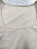Phantasy New Y2k Tops Fashion Square Collar Slim Leg Sleeve Knitted Bubble Long Sleeve T-shirt Casual Style Vintage Clothing