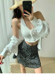 2026 Summer New Retro Vacation Style Small Floral Half Skirt High Waisted Wrap Buttocks Elegant Sweet Slim Short Skirt 06AH