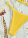 String Thong Bikinis 2025 Women Sexy Triangle Swimsuit Brazil Tong Swimwear Female Padded Bathing Swimming Suit Beachwear Summer