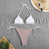 2026 Halter String Bikinis Sexy Triangle Swimsuit Women Plaid Swimwear Female Bathers Bathing Swimming Swim Suit Beachwear