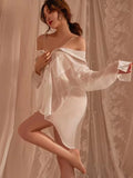 Sexy Chiffon Strap Boyfriend Style White Shirt Sheer Charm Blouses Chain Design Sense V Neck Romantic Passion Mature Bold 9SYN